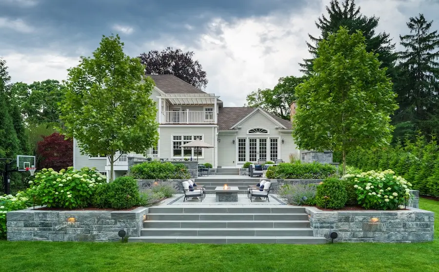 stone steps landscape design in sudbury, massachusetts
