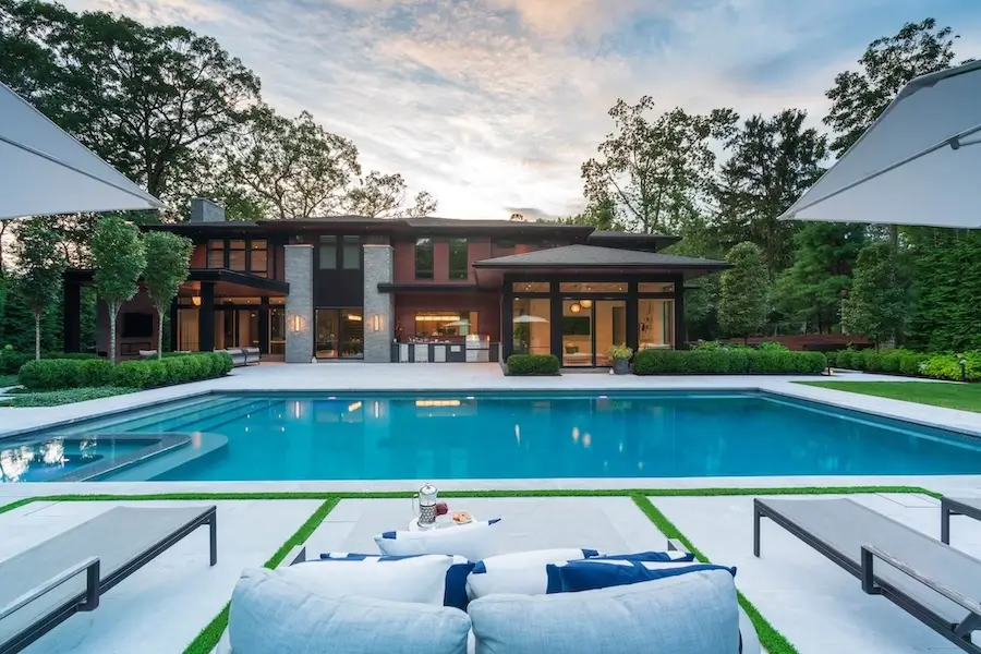 luxury pool landscape design in massachusetts