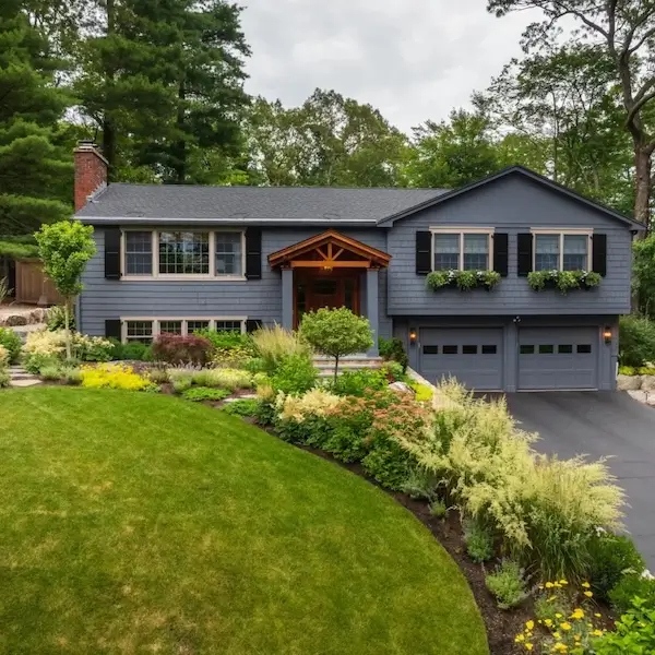 front yard landscape design in Sudbury, MA