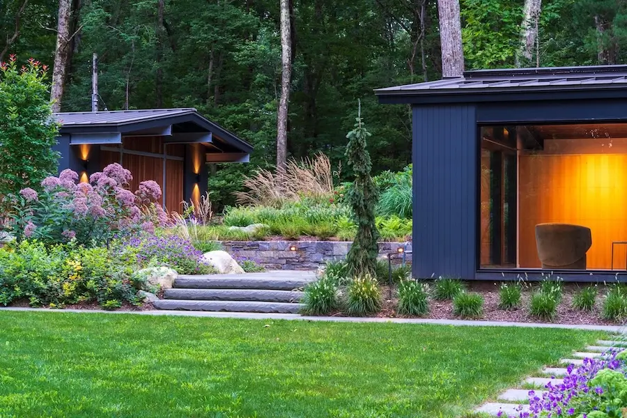 landscape design and stone staircase work by Lynch Landscape and tree Service